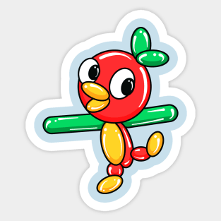 Orange Balloon Bird Sticker